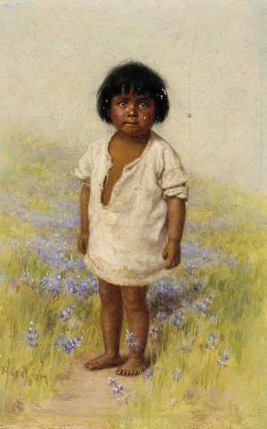 Pomo Child by Grace Carpenter Hudson Oil Painting