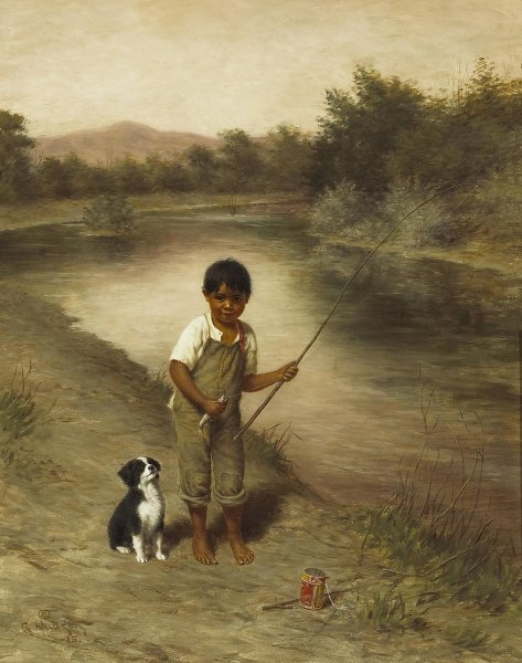 We Got Him  by Grace Carpenter Hudson - Hand-Painted Oil Painting Reproduction