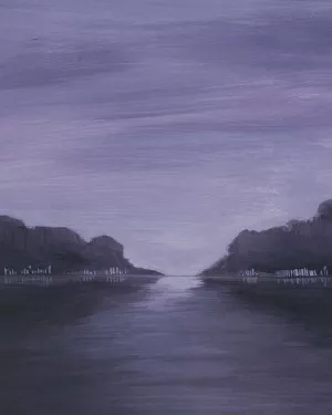 Amethyst Moonlight I Oil Painting by Grace Popp - Contemporary