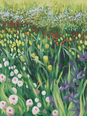 Among the Flowers I by Grace Popp Oil Painting