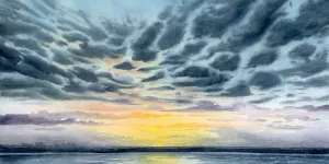 Anastasia Island Sunset III Oil Painting by Grace Popp - Contemporary