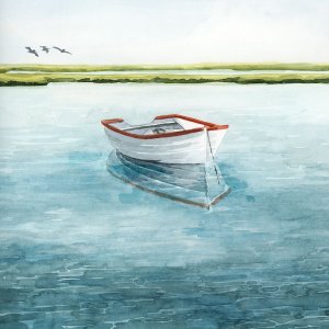 Anchored Bay II by Grace Popp Oil Painting