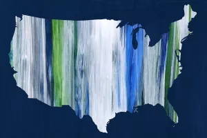Brushstroke USA Oil Painting by Grace Popp - Contemporary