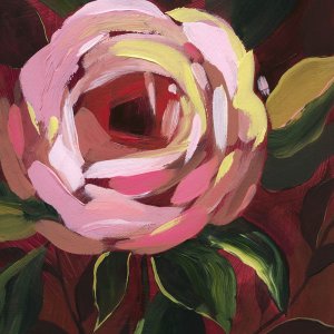 Brushy Rose I by Grace Popp Oil Painting