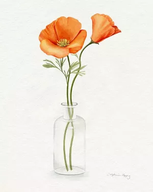 California Poppy Vase II by Grace Popp Oil Painting