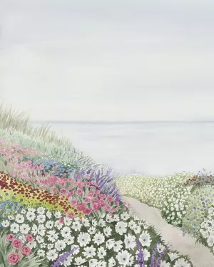 Coastal Gardens I Oil Painting by Grace Popp - Contemporary