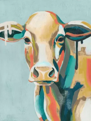 Colorful Cows I by Grace Popp Oil Painting