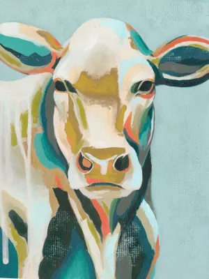 Colorful Cows III by Grace Popp Oil Painting