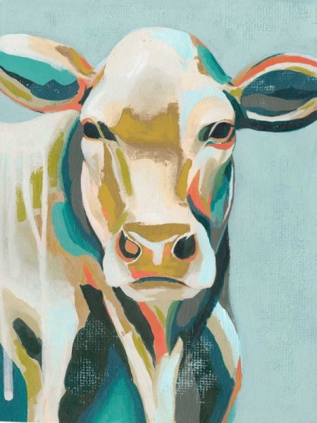Main Product Photo of Colorful Cows III Painting by Grace Popp