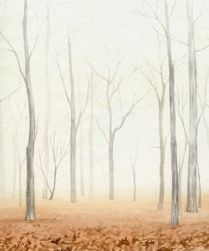 Fall in the Forest II Oil painting by Grace Popp