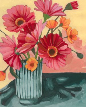 Gerbera Daisy Bouquet I by Grace Popp Oil Painting