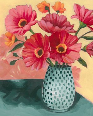 Gerbera Daisy Bouquet II by Grace Popp Oil Painting