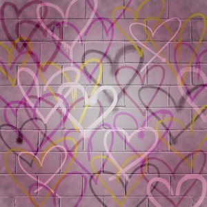 Graffiti Hearts I by Grace Popp Oil Painting