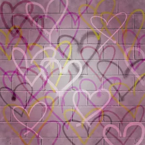 Graffiti Hearts I Oil Painting by Grace Popp - Bestsellers