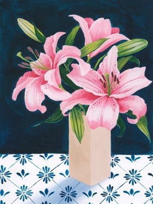 Honey's Lilies II by Grace Popp Oil Painting