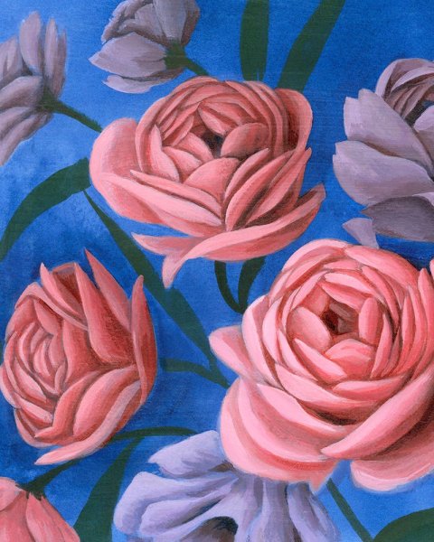 Layered Petals I by Grace Popp - Hand-Painted Oil Painting Reproduction