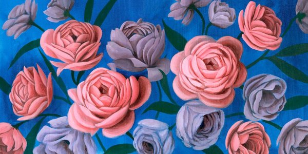 Layered Petals III by Grace Popp - Hand-Painted Oil Painting Reproduction