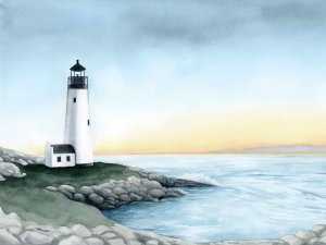 Lighthouse Bay I by Grace Popp Oil Painting