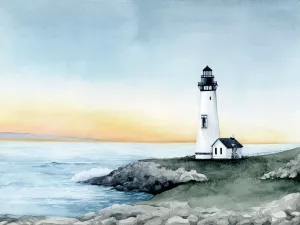 Lighthouse Bay II Oil painting by Grace Popp