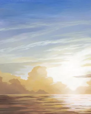 Luminous Waters I Oil Painting by Grace Popp - Contemporary