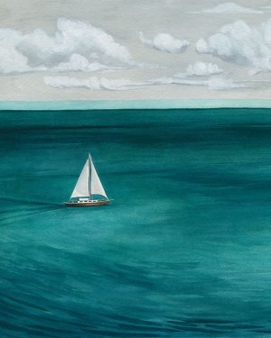 Mediterranean Sails I by Grace Popp Oil Painting