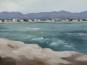 Periwinkle Cove I Oil Painting by Grace Popp - Contemporary
