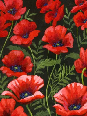 Poppies at Midnight I by Grace Popp Oil Painting