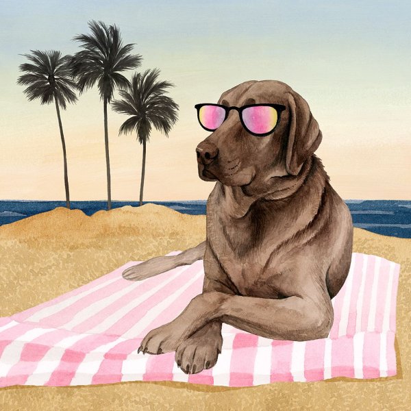 Sun Lovin' Pups I by Grace Popp - Hand-Painted Oil Painting Reproduction