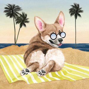 Sun Lovin' Pups II by Grace Popp Oil Painting
