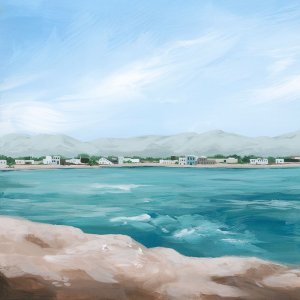 Turquoise Isle I by Grace Popp Oil Painting