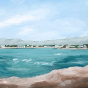 Turquoise Isle II by Grace Popp Oil Painting