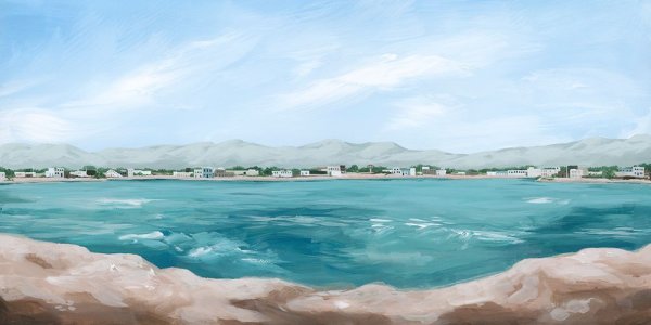 Turquoise Isle III by Grace Popp - Hand-Painted Oil Painting Reproduction