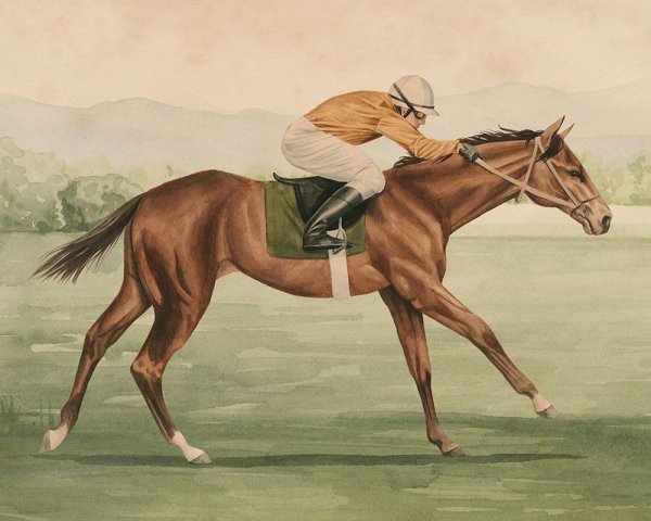Main Product Photo of Vintage Equestrian II Painting by Grace Popp