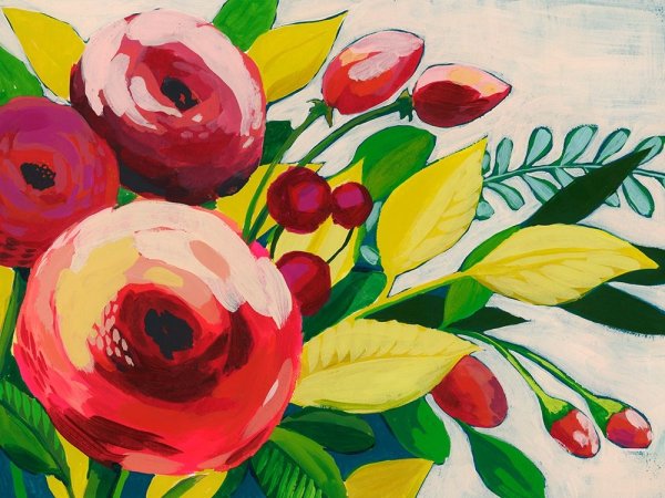 Main Product Photo of Vivacious Bloom I Painting by Grace Popp