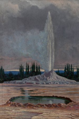 Castle Geyser, Yellowstone National Park by Grafton Tyler Brown Oil Painting