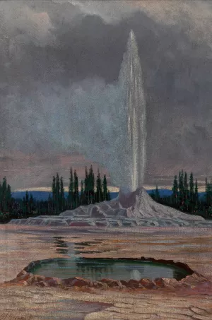 Castle Geyser, Yellowstone National Park by Grafton Tyler Brown Oil Painting