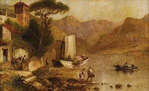 Village Coast by Granville Perkins Oil Painting