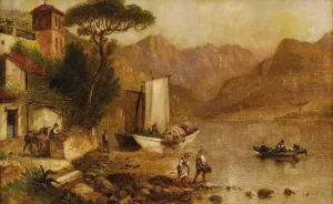 Village Coast by Granville Perkins Oil Painting