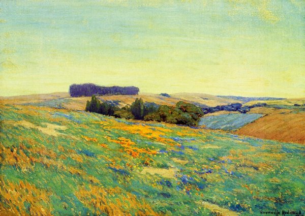 Main Product Photo of Poppies and Lupine Painting by Granville Redmond