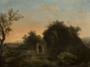 Italian style landscape by Gregorio Fidanza Oil Painting