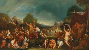 Moses and the Gathering of the Manna by the Israelites by Gregorio Lazzarini Oil Painting