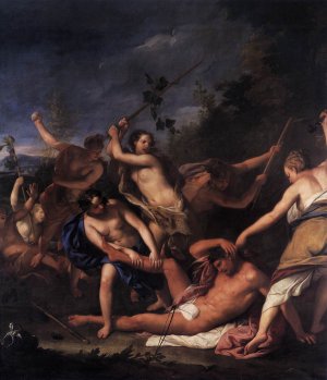 Orpheus and the Bacchantes Detail