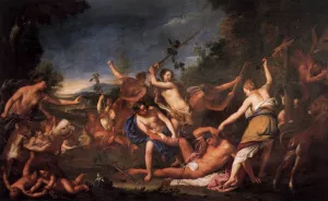 Orpheus and the Bacchantes by Gregorio Lazzarini Oil Painting