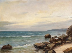At the Coast by Grigori Ivanovitch Kapustin Oil Painting