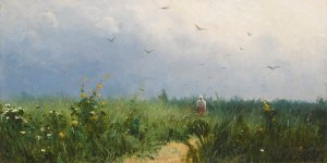 In The Field by Grigory Grigorievich Myasoedov Oil Painting