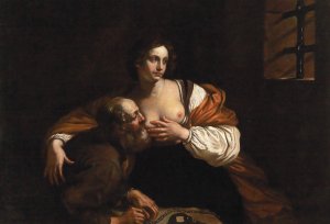 Caritas Romana by Guercino Oil Painting