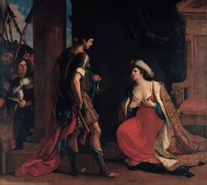 Cleopatra and Octavian by Guercino Oil Painting