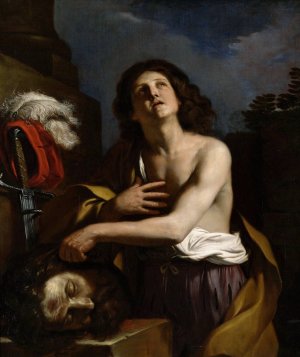 David with the Head of Goliath by Guercino Oil Painting