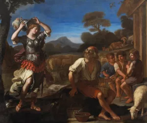 Erminia and the Shepherds by Guercino Oil Painting