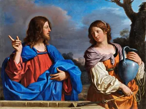 Jesus Y La Samaritana En El Pozo by Guercino Oil Painting